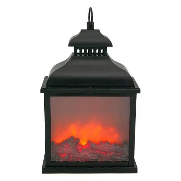 Felinar decorativ, model semineu, 25x15x39 cm, negru