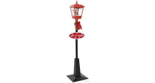 Felinar stradal cu Mos Craciun, LED, 180 cm,negru
