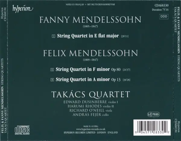 Felix & Fanny Mendelssohn: String Quartets | Takacs Quartet