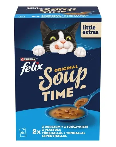 FELIX Original Soup hrană complementară pisici supă pește 6x48 g