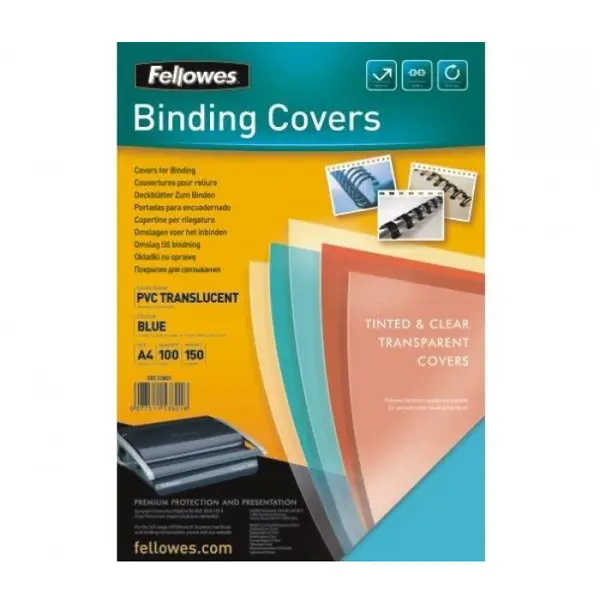 Fellowes Binding Cover Clear 180 Mic A4, 100 Pcs