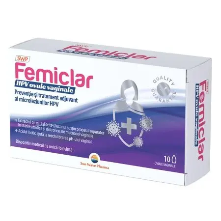 Femiclar HPV, 10 ovule, Sun Wave Pharma