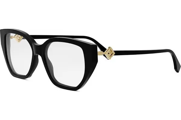 FENDI Diamonds Black Rectangular Eyeglasses