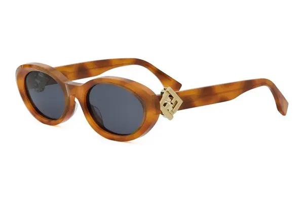 FENDI Diamonds Havana Oval Sunglasses