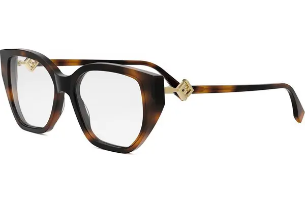 FENDI Diamonds Havana Rectangular Eyeglasses