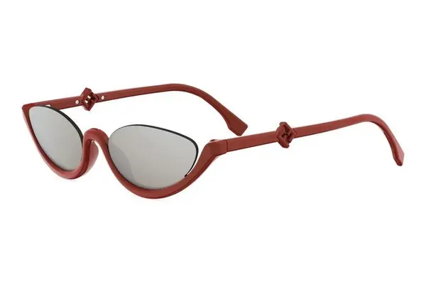 FENDI Diamonds Red Oval Sunglasses