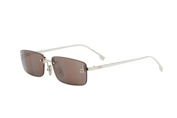 FENDI First Crystal Yellow Rectangular Sunglasses