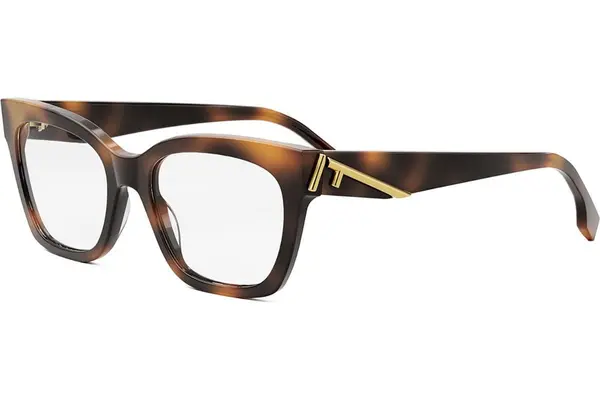 FENDI First Havana Square Eyeglasses