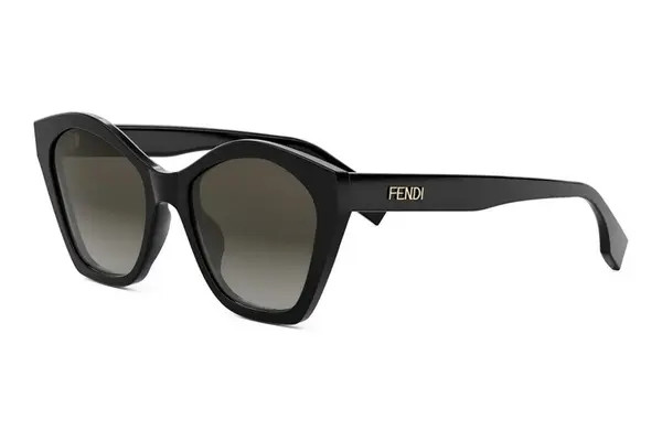 FENDI Lettering Black Geometric Sunglasses