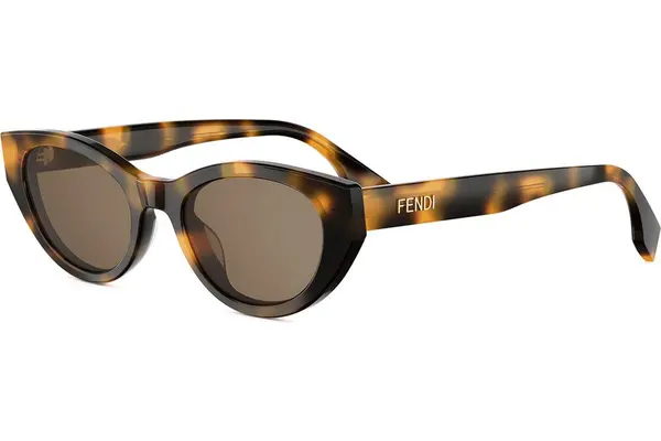 FENDI Lettering Havana Cat Eye Sunglasses