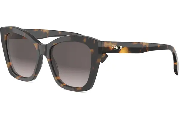 FENDI LETTERING Lettering Havana Square Sunglasses