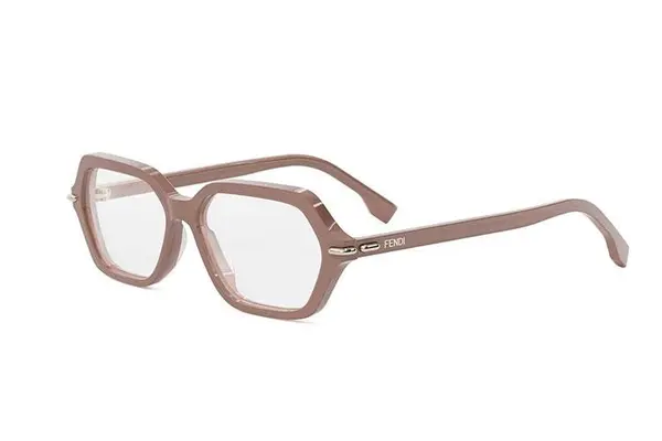 FENDI Selleria Red Geometric Eyeglasses