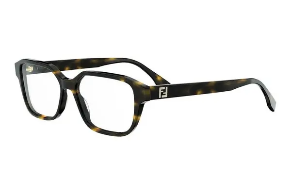 FENDI Squared Havana Rectangular Eyeglasses