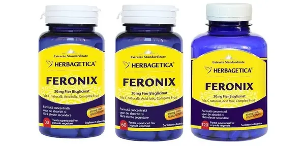 Feronix (Fier Bisglicinat) - Herbagetica - 30 capsule