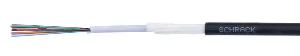 Fibra optica 12 fire, Multimode, 100m, 1250N, LSZH, negru, 6 mm, protectie rozatoare, Schrack HSFAIBH123