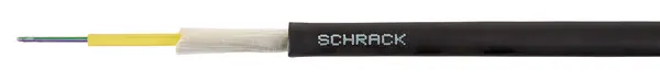 Fibra optica 4 fire, Singlemode, 100m, 3500N, LSZH, negru, 8 mm, protectie rozatoare, Schrack HSHAIBH049X100