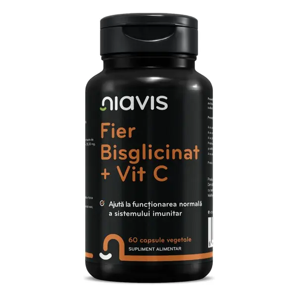 Fier Bisglicinat + Vitamina C 60cps, Niavis