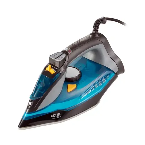 Fier de calcat Adler AD 5032, 2400 W, Talpa ceramica, Jet de abur 80 g/min, Debit de abur 45 g/min (Gri/Albastru)