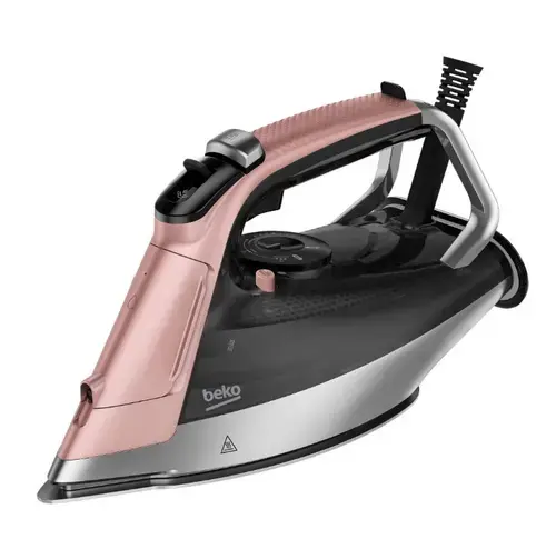 Fier de calcat BEKO SIM8130P, 3000 W, 270 g/min, 350 ml, Talpa Soft Glide (Negru/Roz)