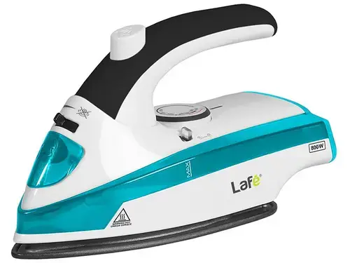 Fier de calcat de voiaj Lafe ZPH-201, 800 W, 40 ml, Talpa teflon, Pliabil (Alb/Albastru)