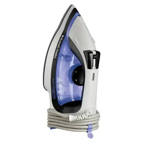 Fier de calcat Russell Hobbs Easy Store Pro Wrap & Clip 26730-56, 2400W, talpa ceramica durabila, jet abur 180gr (Alb/Gri)