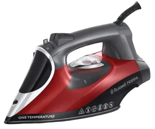 Fier de calcat Russell Hobbs One Temperature 25090-56, O singura temperatura, 2600 W, Talpa ceramica, 0.35 L (Rosu/Negru)