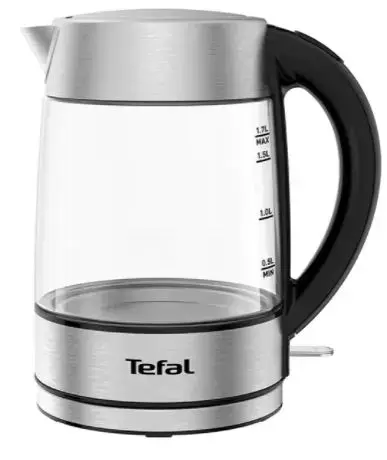 Fierbator apa TEFAL Glass KI772D38, 1.7 L, 2200 W (Argintiu/Negru)