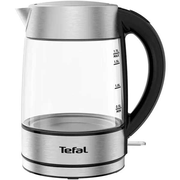 Fierbator apa Tefal Glass KI772D38, 2200 W, filtru anti-calcar, 1.7 L, sticla, transparent