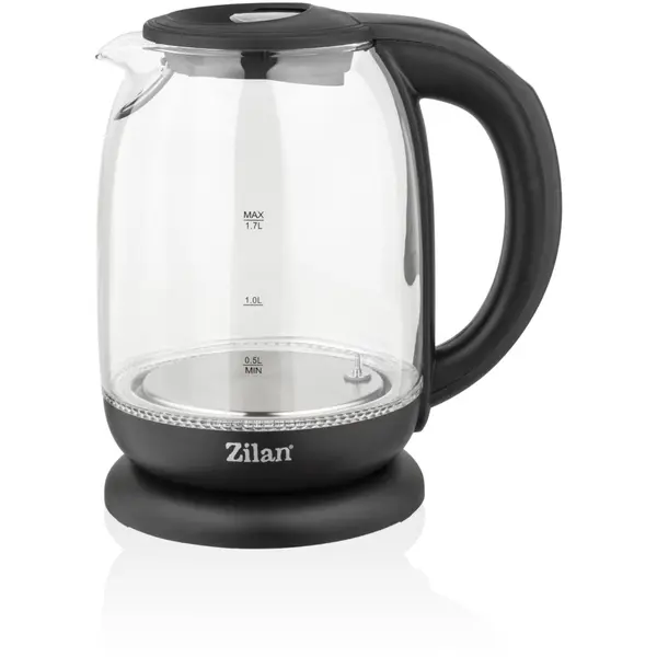 Fierbator apa Zilan ZLN-3956, 2200 W, 1.7 L, Control temperatura, Iluminare LED, Sticla