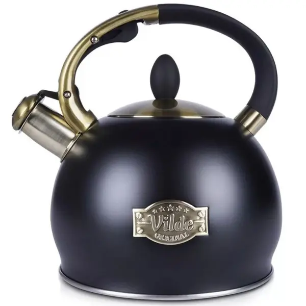 Fierbator cu Fluier din Otel Inoxidabil, Negru, Vilde, 3 l