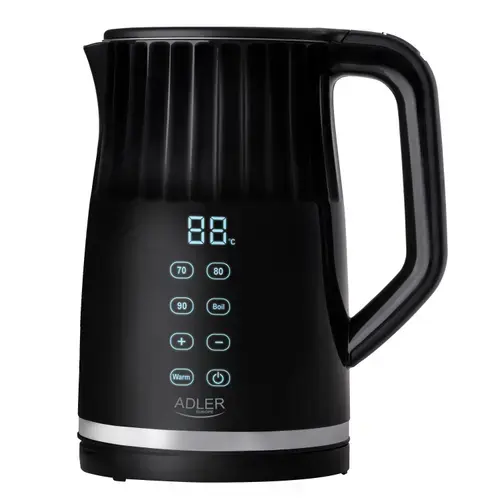 Fierbator de apa Adler AD 1350, 1.7 l, 1850-2200 W, Display tactil, Baza rotativa 360 (Negru)