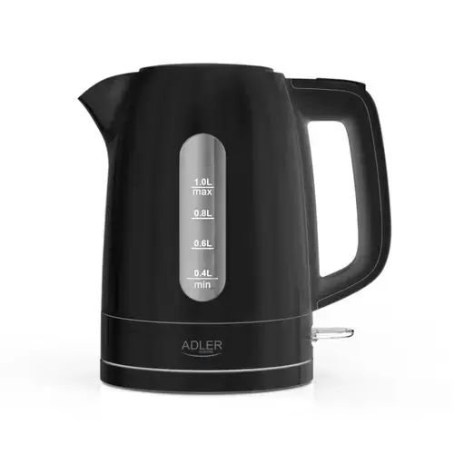 Fierbator de apa Adler AD 1380b, 1 L, 2200 W, Siguranta STRIX, Filtru calcar, Baza rotativa 360 (Negru)