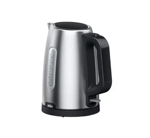 Fierbator de apa Braun WK1500 BK, 2200 W, 1.7 l, Oprire automata, Baza 360 (Negru/Inox)