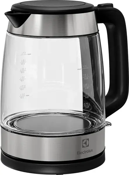 Fierbator de apa Electrolux E4GK1-4GB, 1.7 l, 2200 W, Rotatie 360 grade, Sticla (Inox)