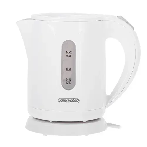 Fierbator de apa Mesko MS 1376, 0.8 L, 850 W, Baza rotativa 360 (Alb)
