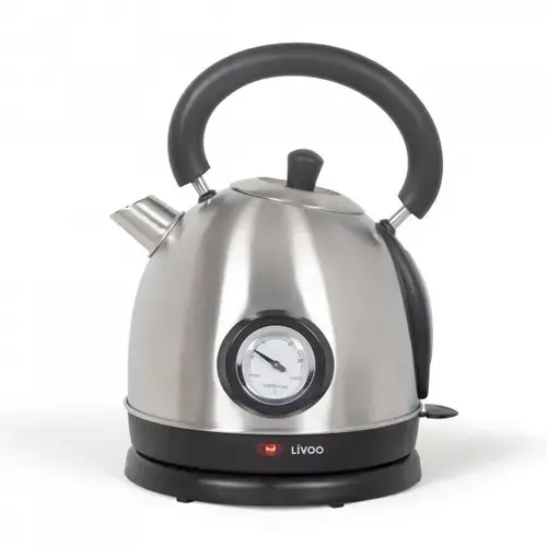 Fierbator de apa retro cu termometru DomoClip LIVOO DOD157S, 1800 W, 1.8 l (Argintiu)