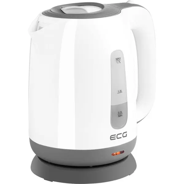 Fierbator electric ECG RK 1759 Classica Grigio, 2200 W, 1.7 litri, plastic de calitate, alb cu gri