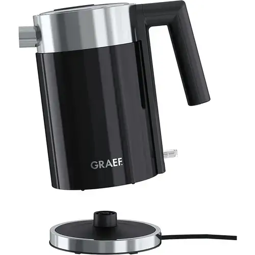 Fierbator electric Graef, WK402, capacitate 1 L, corp mobil, filtru de calcar detasabil din inox, turnare usoara, oprire automata, protectie supraincalzire, 2015 W, negru