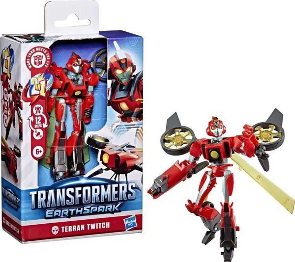 Figură de acțiune Hasbro Transformers EarthSpark - Terran Twitch, transformare