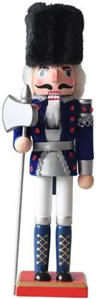Figurină decorativă Eurolamp - Spargător de nuci, albastru - alb, 30 cm