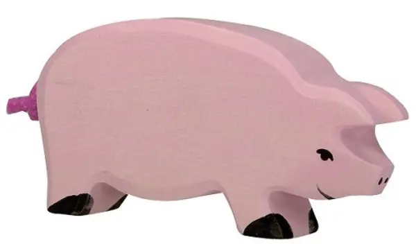 Figurină din lemn Holztiger - Porc