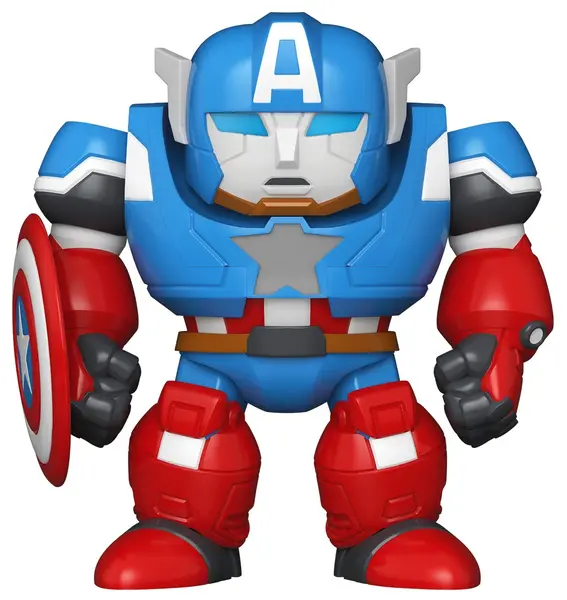 Figurină Funko Bitty POP! Bots Marvel: What If…? - Captain America (Mech with Captain America)