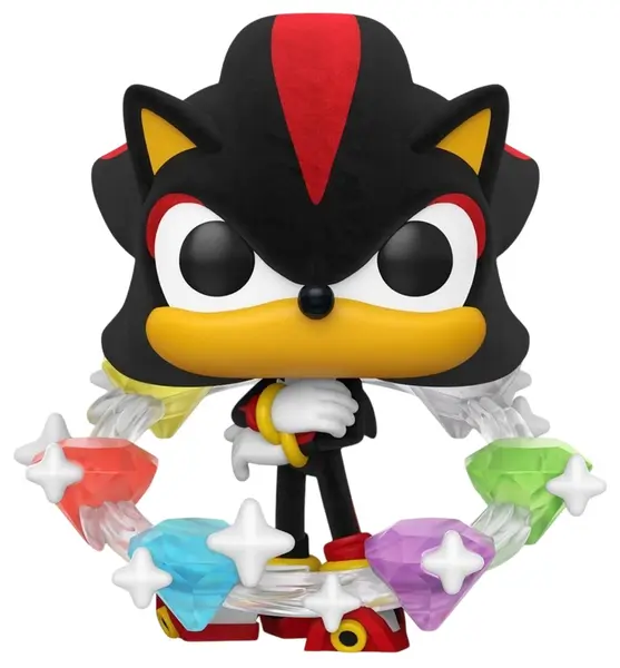 Figurină Funko POP! Games: Sonic The Hedgehog - Shadow with Emeralds (Flocked) (Special Edition) #1300