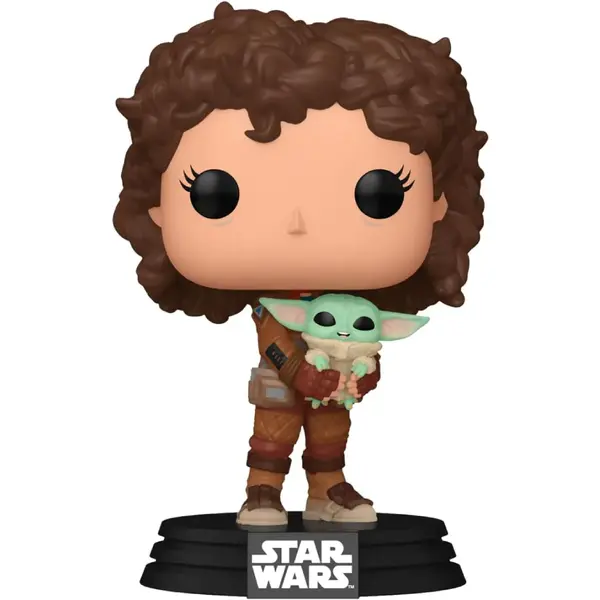 Figurina Funko Pop Star Wars The Mandalorian Peli Motto with Grogu