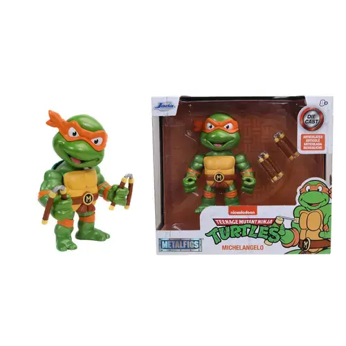 Figurina metalica Jada Toys - Testoasele Ninja, Michelangelo, 10 cm