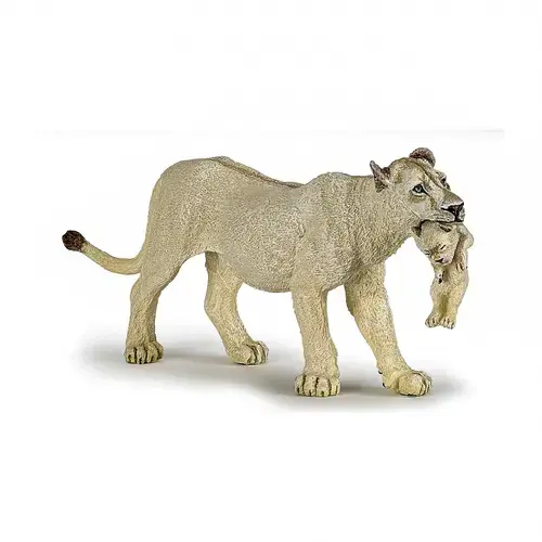 Figurina Papo - Animale salbatice, Leoaica alba cu pui