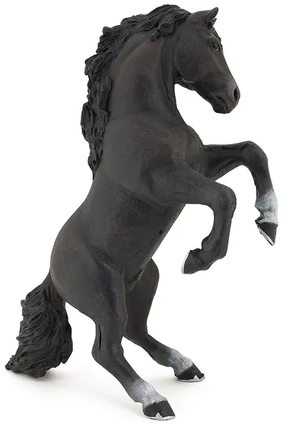 Figurina Papo Horses, foals and ponies – Cal negru in pozitie verticala