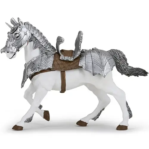 Figurina Papo - Personaje medievale, Cal in armura
