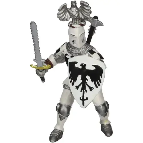 Figurina Papo - Personaje medievale, Cavaler cu Pene Alb