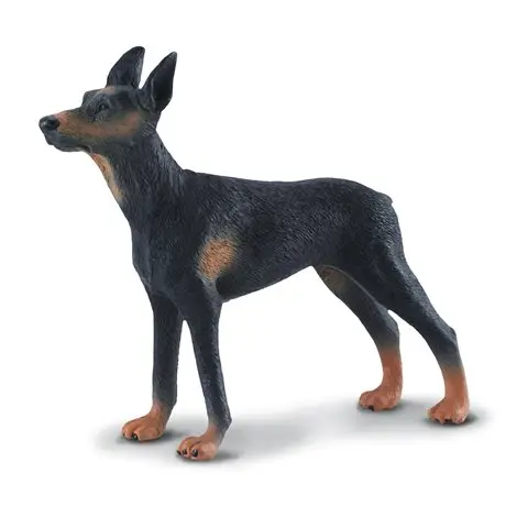 Figurina pictata manual caine Doberman Pinscher